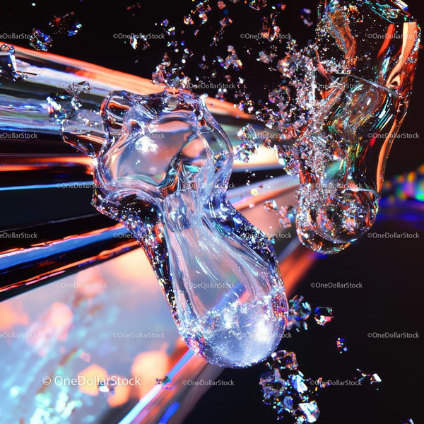Vibrant Crystal Bubbles with Reflections in Abstract Art