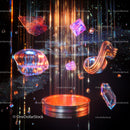 Vibrant Futuristic Digital Art with Luminous Shapes