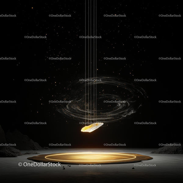 Ethereal Levitation of a Glowing Object in Cosmic Space