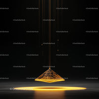 Futuristic Glowing Pyramid on Black Background