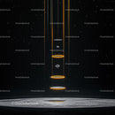Futuristic Cosmic Scene with Glowing Orange Rings