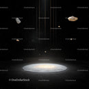 Asteroid Field with Glowing Platform in Space