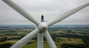 Engineer Performing Maintenance on Wind Turbine