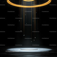 Futuristic Glowing Rings with Illuminated Strings