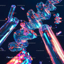 Futuristic Neon Abstract with Glowing Elements