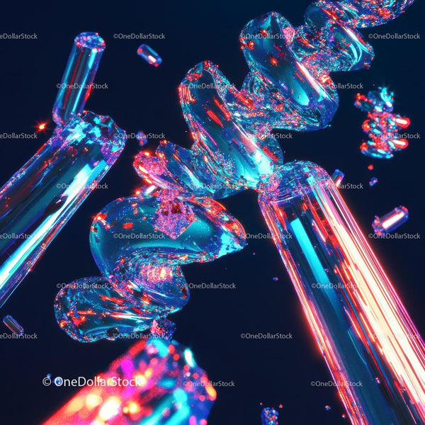 Futuristic Neon Abstract with Glowing Elements