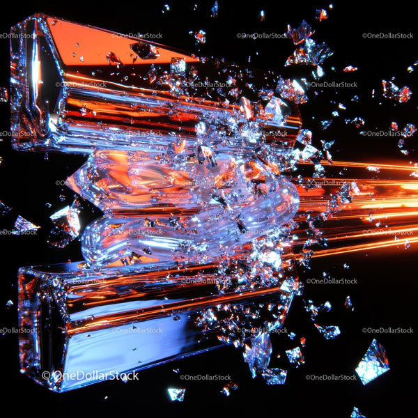 Dynamic Shattered Glass with Vibrant Colors