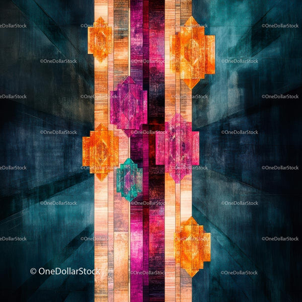 Colorful Geometric Abstract Design with Vibrant Textures