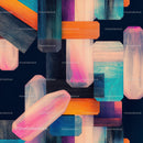 Vibrant Geometric Abstract Art with Textured Shapes