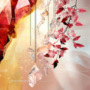 Elegant Crystal and Red Leaf Decoration with Soft Glow