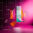 Vibrant Abstract Composition with Glass Fragments