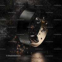 Luxurious Black and Gold Abstract Art with Metallic Accents