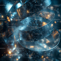 Futuristic Metallic Spiral with Glowing Accents