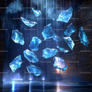 Futuristic Blue Ice Shards in Industrial Space