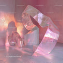 Abstract Pink Glass Sculpture with Ethereal Glow
