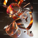 Abstract Art with Gold and Reflective Elements