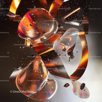 Abstract Art with Gold and Reflective Elements