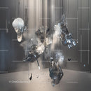 Abstract Glass Sculpture with Reflective Surfaces