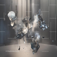 Abstract Glass Sculpture with Reflective Surfaces