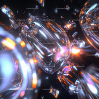 Vibrant Abstract Art with Shiny Crystal Forms