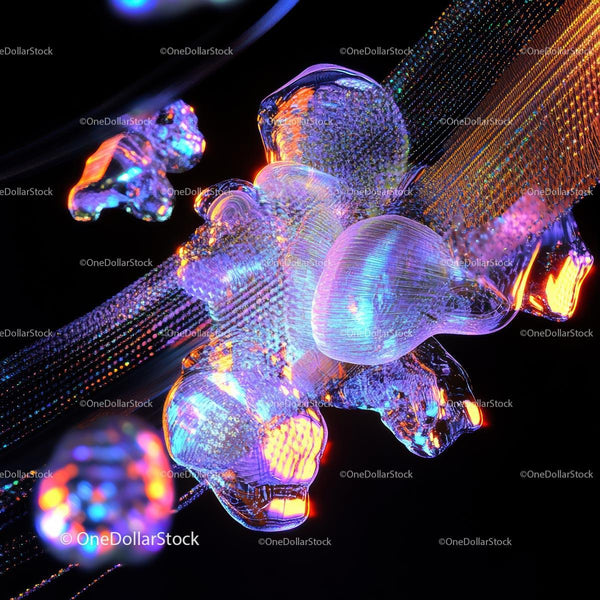 Vibrant Abstract with Neon Light Effects and Textures
