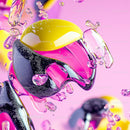 Vibrant Abstract with Glossy Yellow and Pink Spheres
