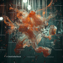 Abstract Flowing Liquid with Orange Highlights