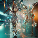 Futuristic Abstract Sculpture with Iridescent Accents