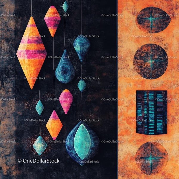 Abstract Geometric Art with Vibrant Colors