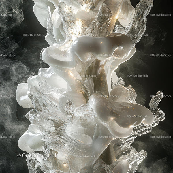 Intricate Glass Sculpture with Luminous Elegance