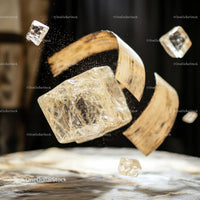 Floating Ice Cubes with Artistic Touch in Soft Focus