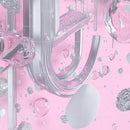 Futuristic Abstract with Flowing Silver and Pink Elements