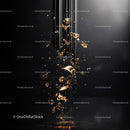 Abstract Liquid Gold on Black Background
