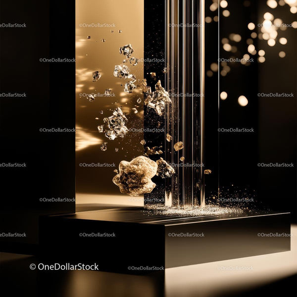 Luxurious Gold Particles in Elegant Abstract Design