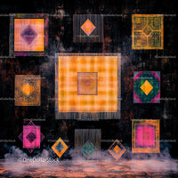 Colorful Geometric Patterns in Abstract Modern Tapestry