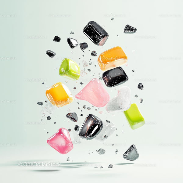 Colorful Floating Candies with Sugar Crystal Explosion