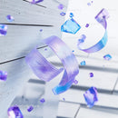 Futuristic Abstract Design with Crystals and Ribbons