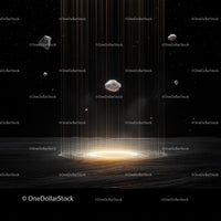 Mysterious Cosmic Landscape with Floating Rocks