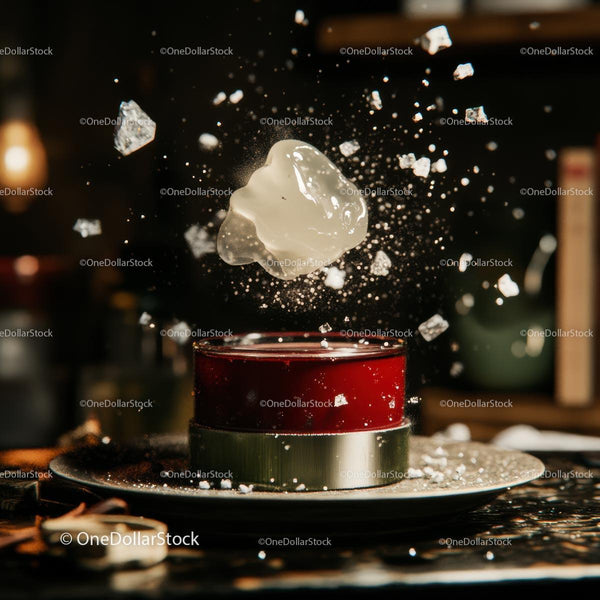 Icy Splash Above Red Refreshing Beverage