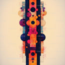 Vibrant Geometric Abstract Artwork with Colorful Circles