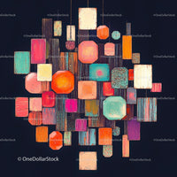 Vibrant Abstract Geometric Composition with Bold Colors