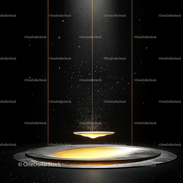 Futuristic Light Installation in Minimalist Dark Space