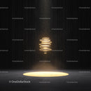 Futuristic Glowing Rings in Minimalist Dark Space