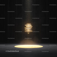 Futuristic Glowing Rings in Minimalist Dark Space