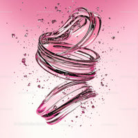Dynamic Pink Glass Spiral with Floating Fragments