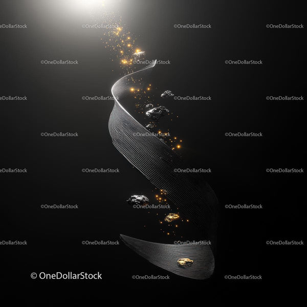 Mystical Cosmic Swirl with Shimmering Light Elements