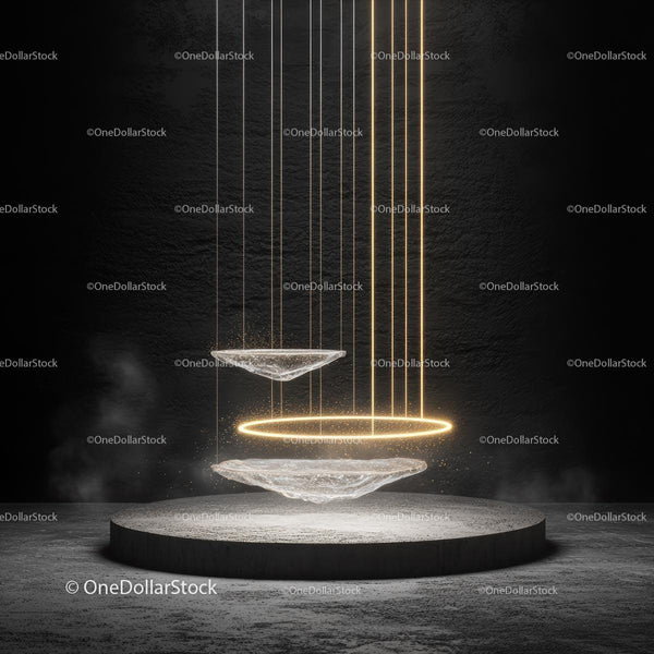 Futuristic Glowing Geometric Installation