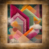 Vibrant Geometric Abstract Art with Rich Textures