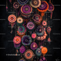 Vibrant Mandala Textile Art with Intricate Patterns