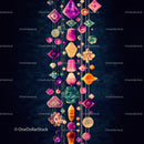 Vibrant Abstract Design with Geometric Gemstones